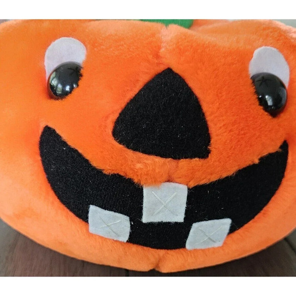 Vtg Fiesta Toothy Stuffed Pumpkin Plush 1989 Holiday Orange Halloween - Picture 6 of 8